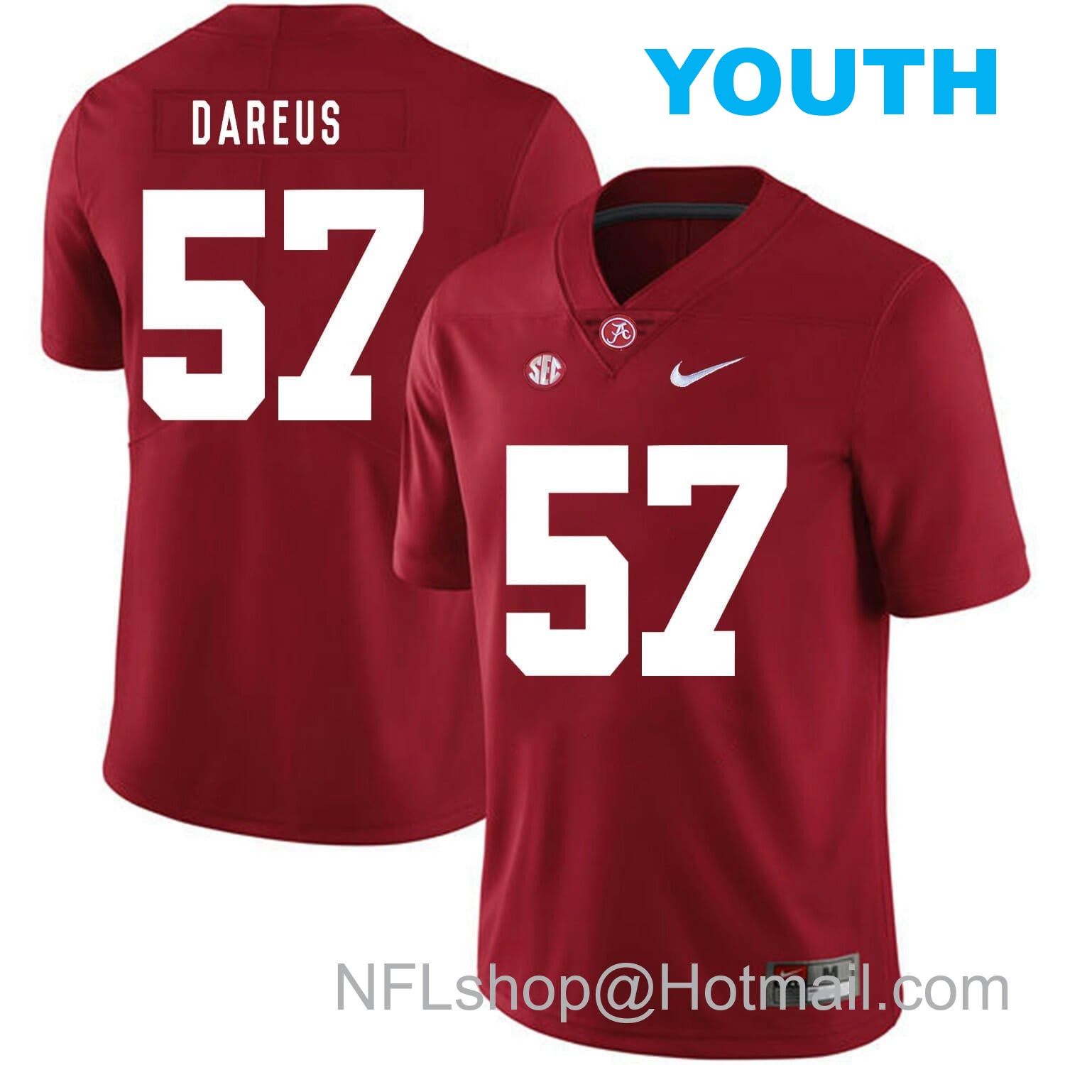 Nike Youth Alabama Crimson Tide #57 Marcell Dareus College Football Jersey Red