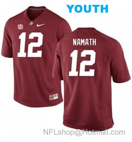 Nike Youth Alabama Crimson Tide #12 Joe Namath NCAA Football Jersey Red