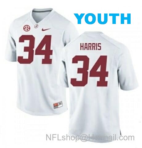 Nike Youth Alabama Crimson Tide #34 Damien Harris NCAA Football Jersey White