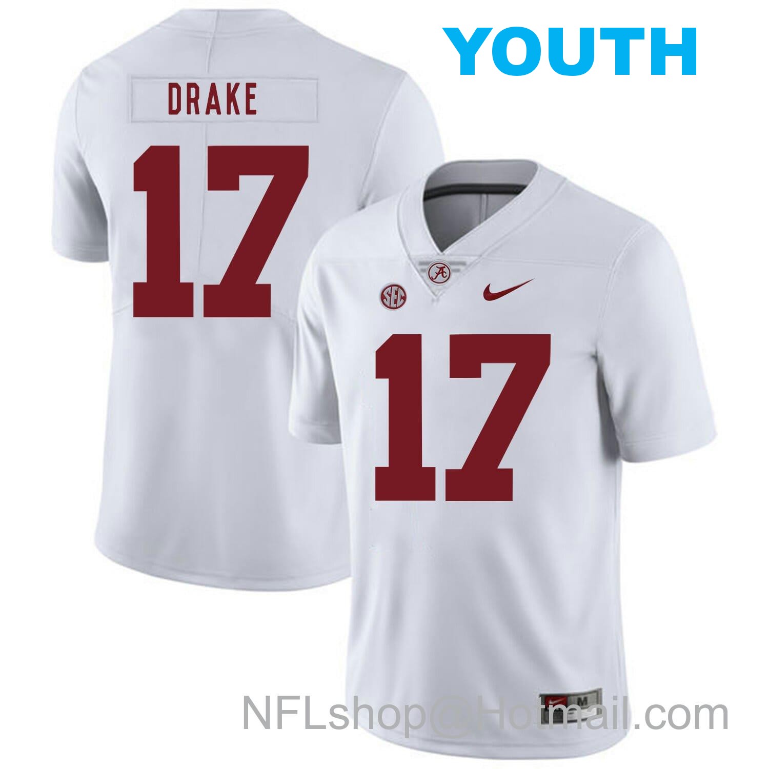 Nike Youth Alabama Crimson Tide #17 Kenyan Drake College Football Jersey White