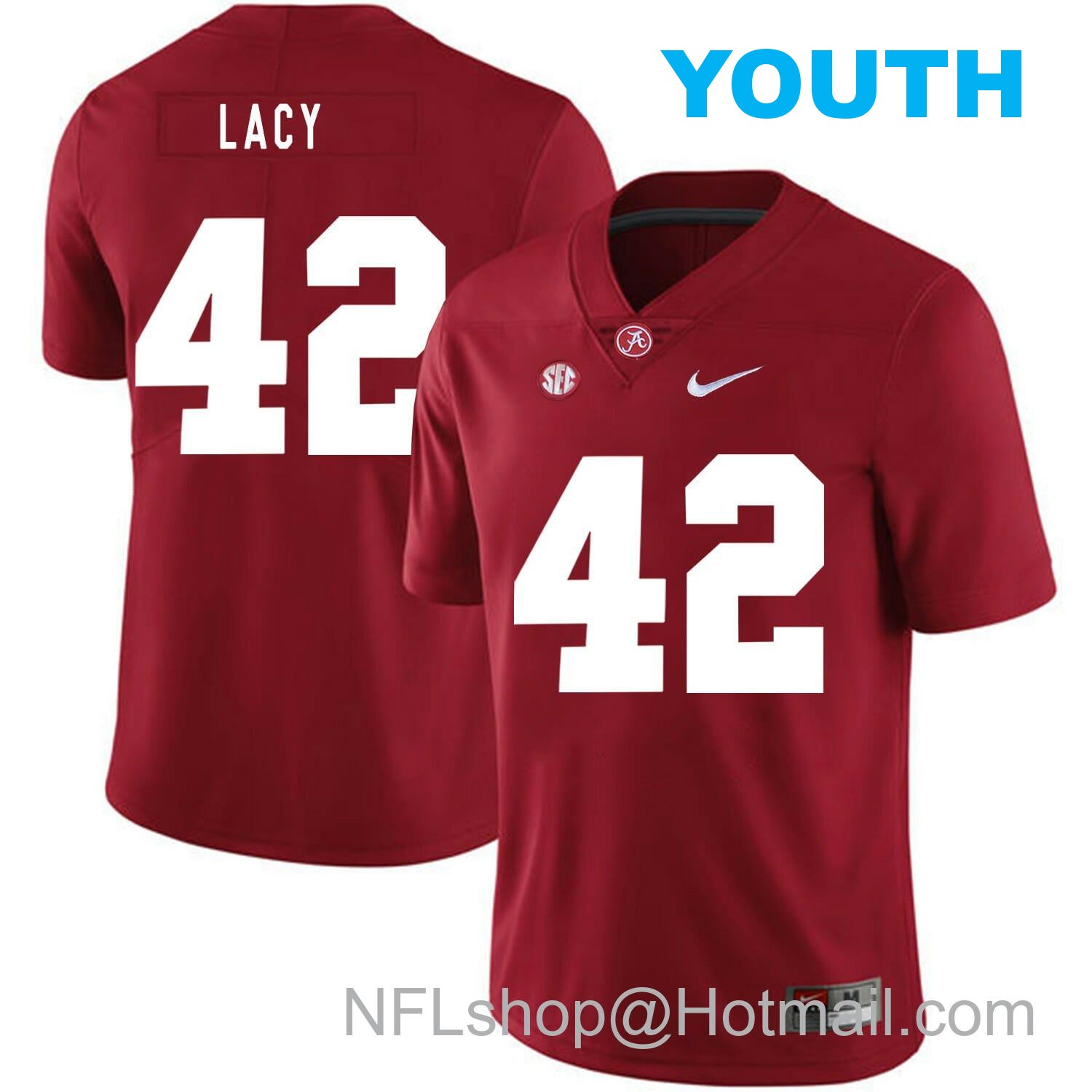 Nike Youth Alabama Crimson Tide #42 Eddie Lacy College Football Jersey Red