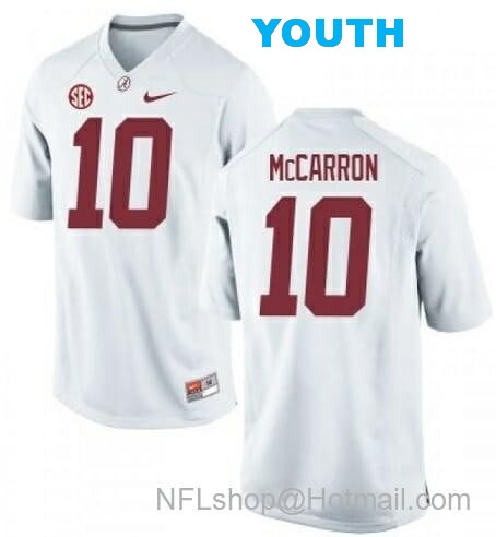 Nike Youth Alabama Crimson Tide #10 AJ McCarron NCAA Football Jersey White