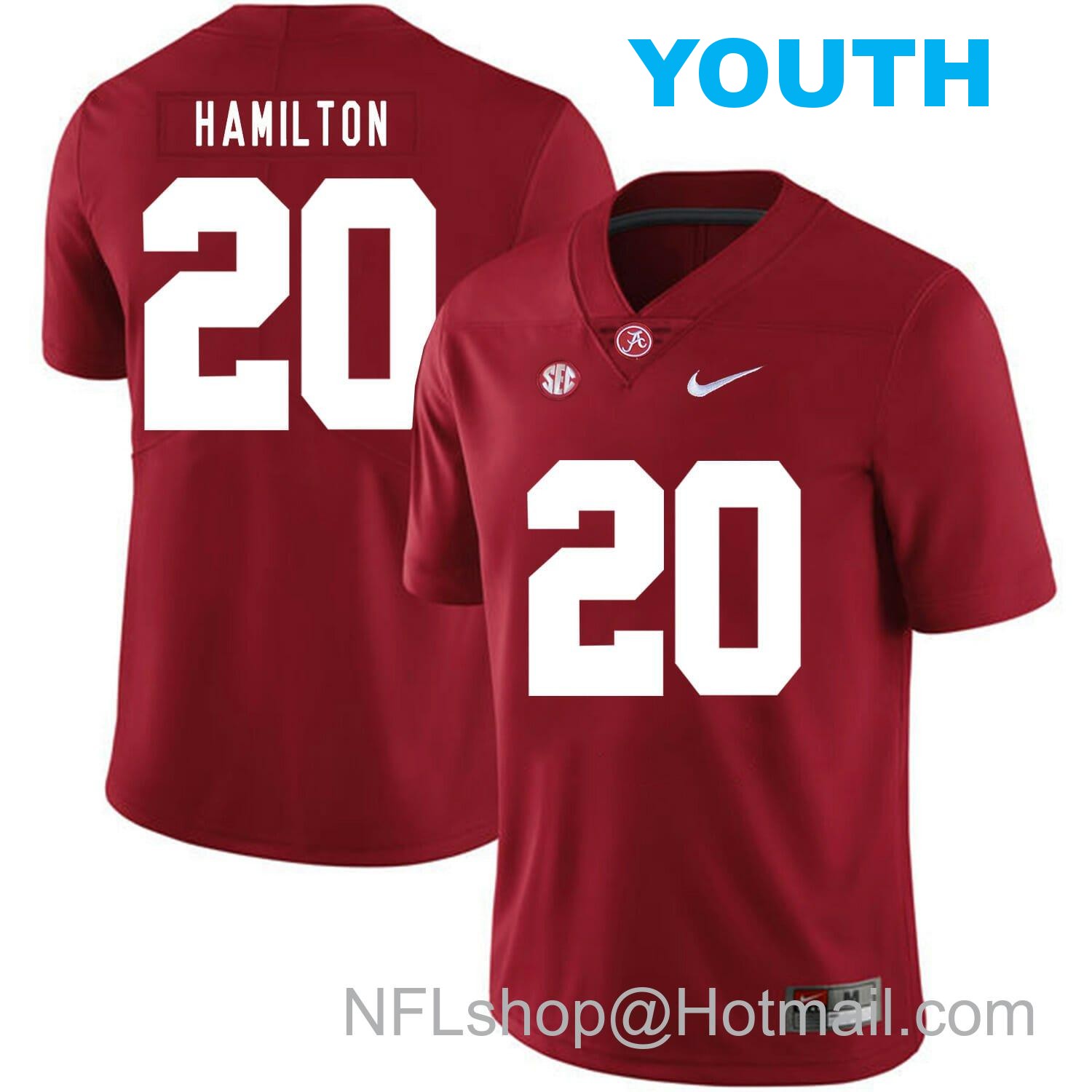 Nike Youth Alabama Crimson Tide #20 Shaun Dion Hamilton Football Jersey Red