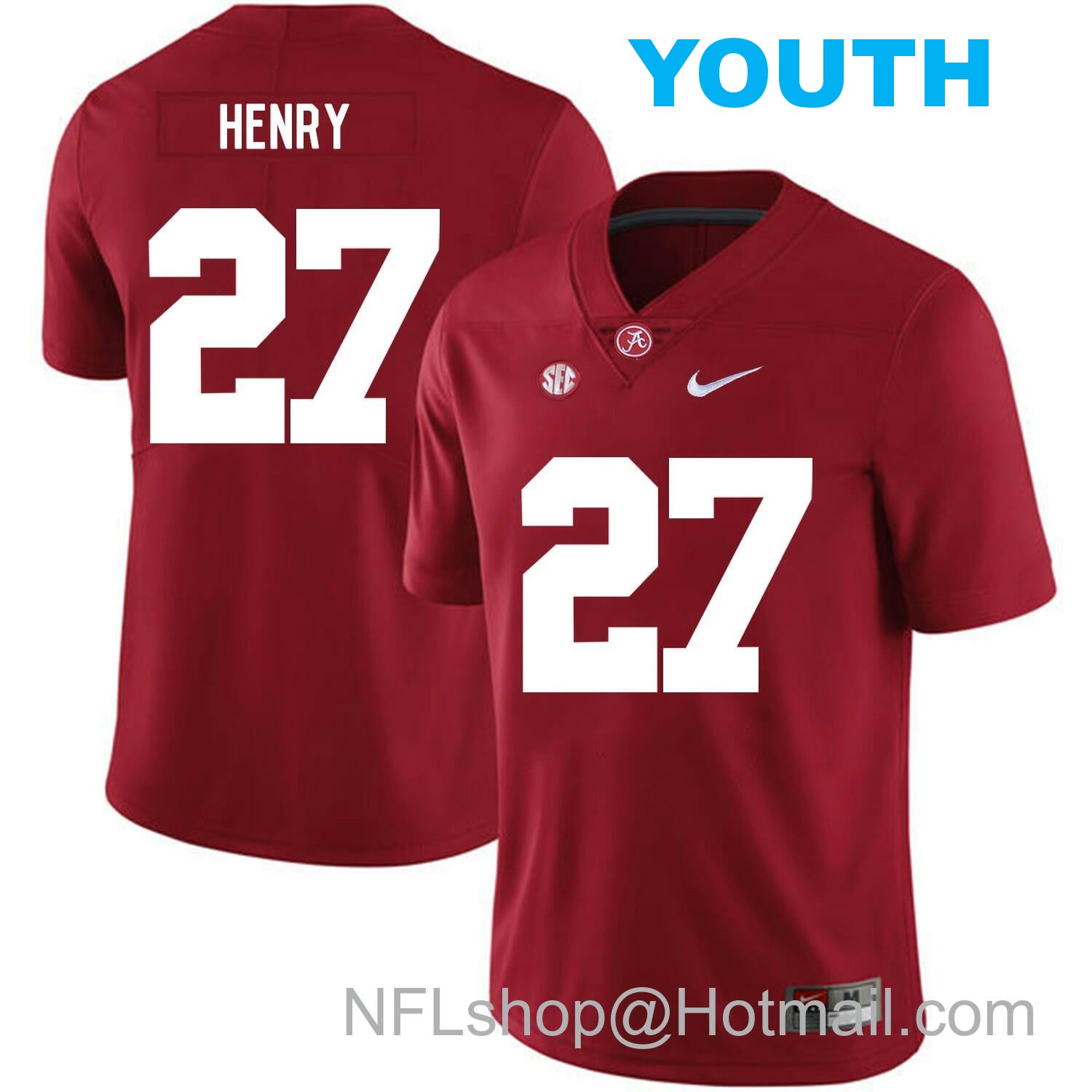 Nike Youth Alabama Crimson Tide #27 Derrick Henry College Football Jersey Red