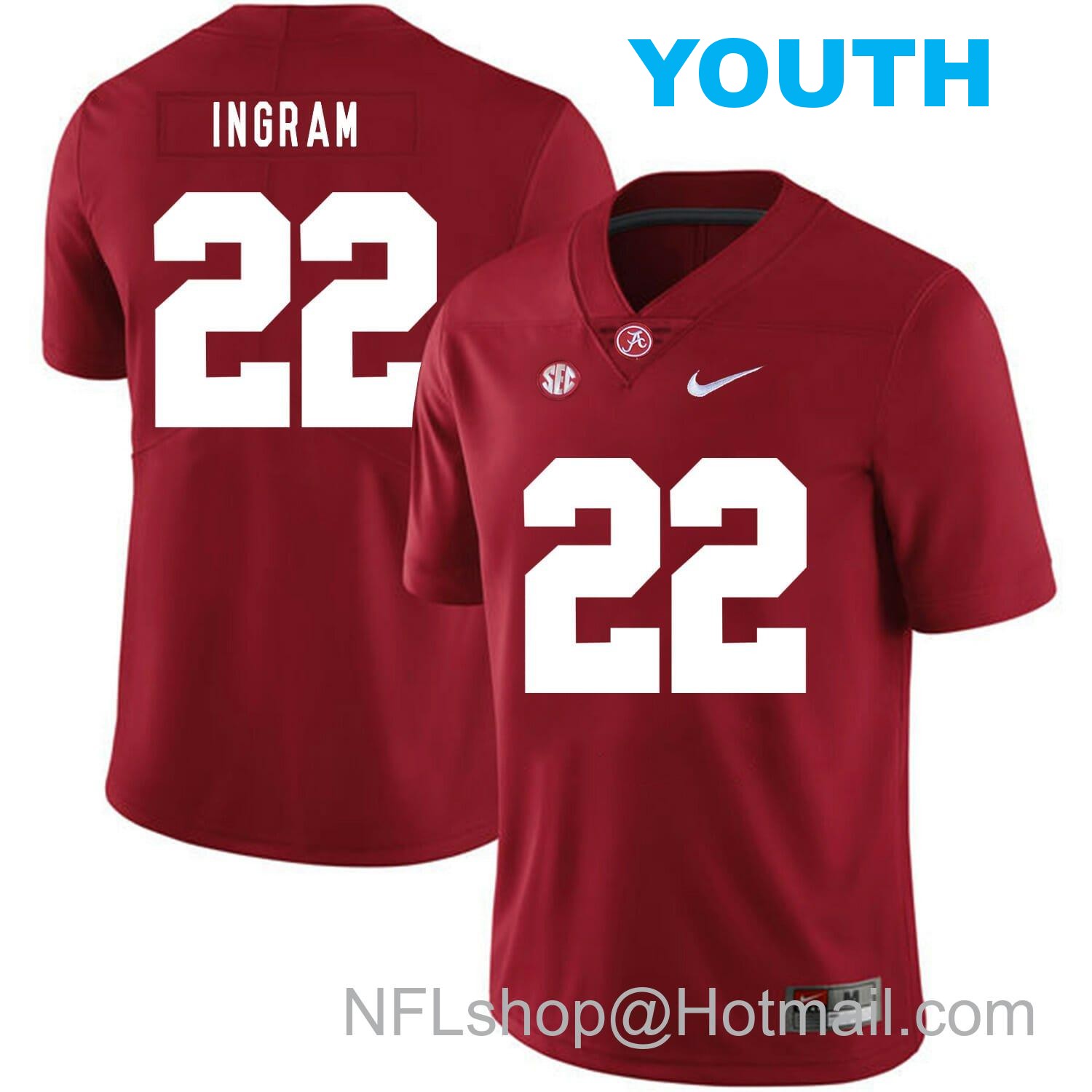 Nike Youth Alabama Crimson Tide #22 Mark Ingram College Football Jersey Red