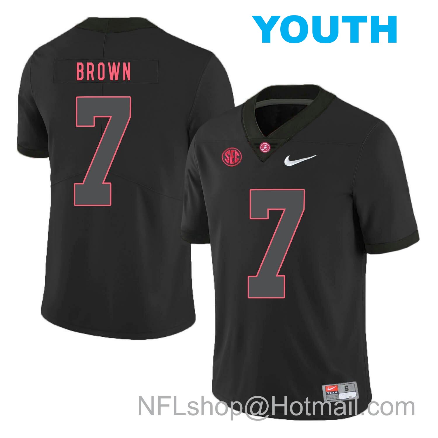 Nike Youth Alabama Crimson Tide #7 Tony Brown College Football Jersey Black