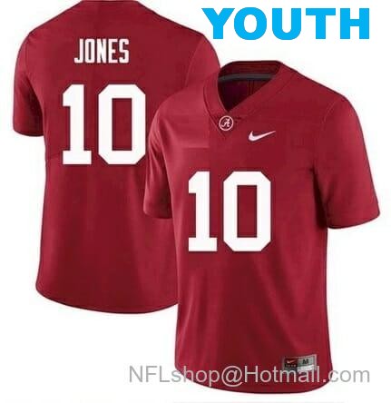 Nike Youth Alabama Crimson Tide #10 Mac Jones NCAA Football Red Jerseys