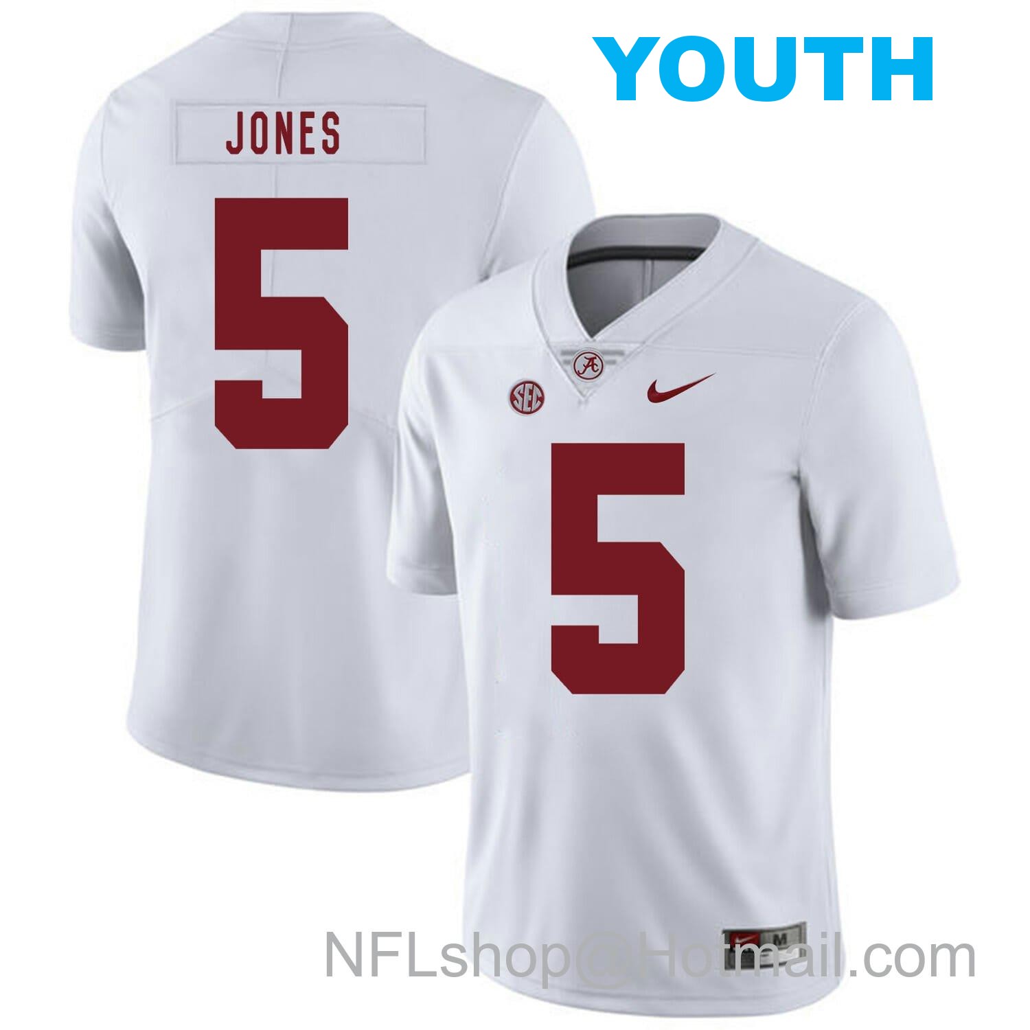 Nike Youth Alabama Crimson Tide #5 Cyrus Jones College Football Jersey White