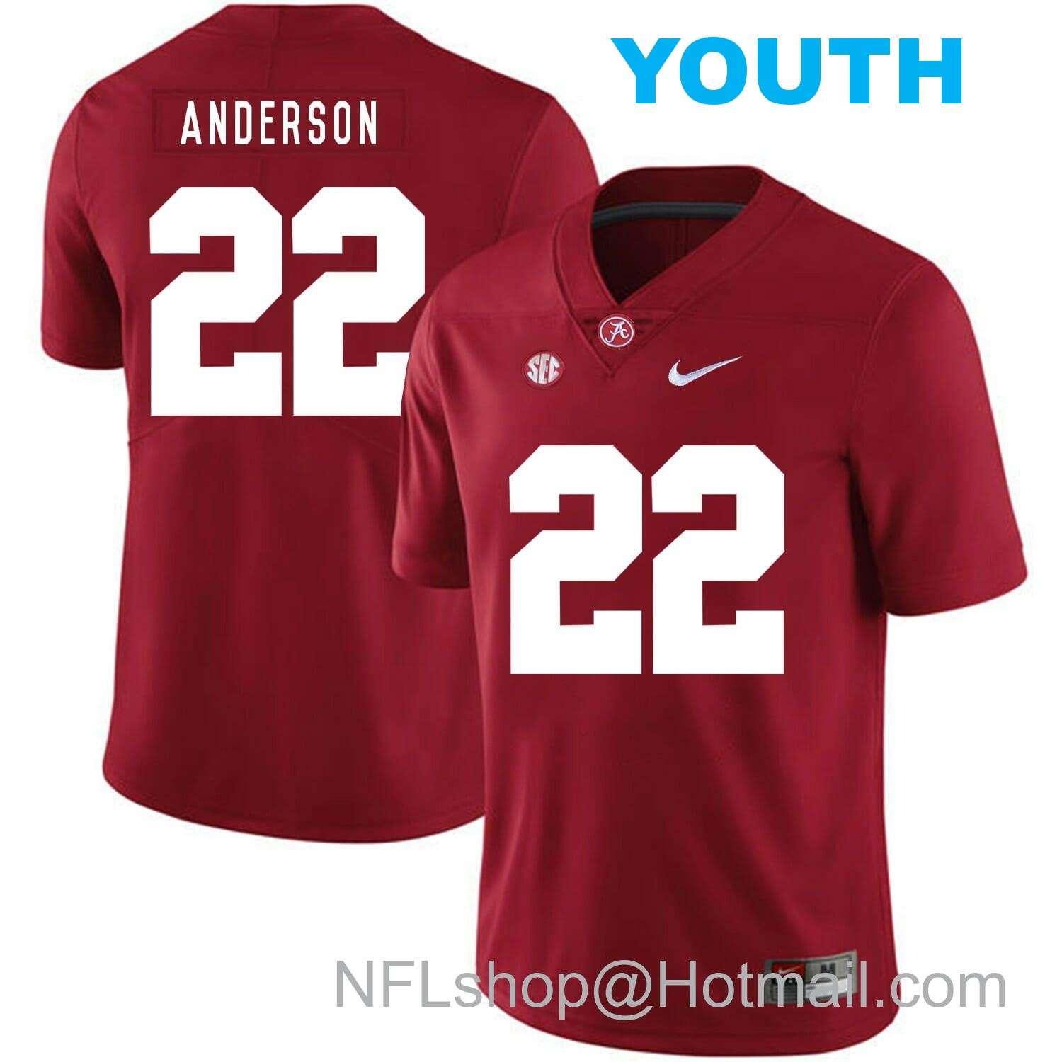 Nike Youth Alabama Crimson Tide #22 Ryan Anderson College Football Jersey Red