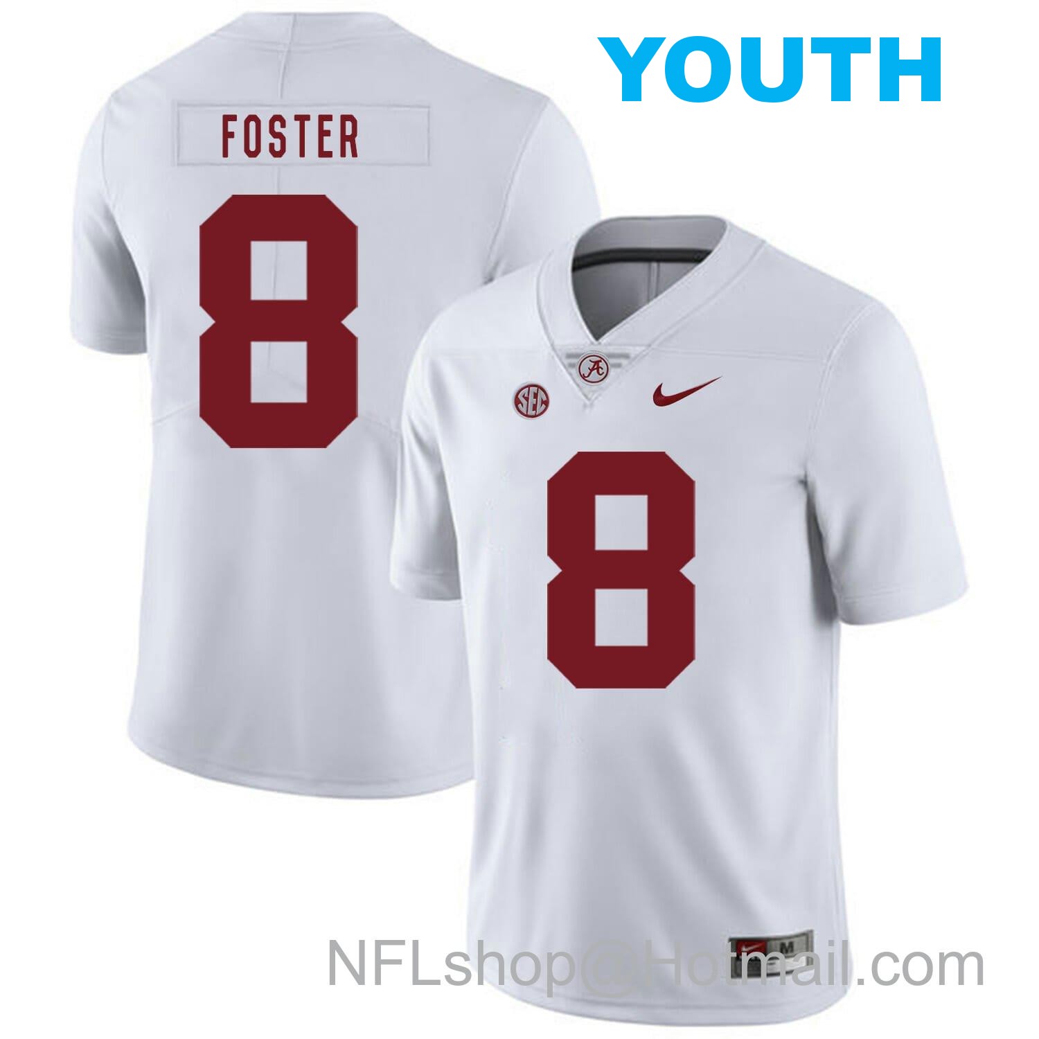 Nike Youth Alabama Crimson Tide #8 Robert Foster College Football Jersey White