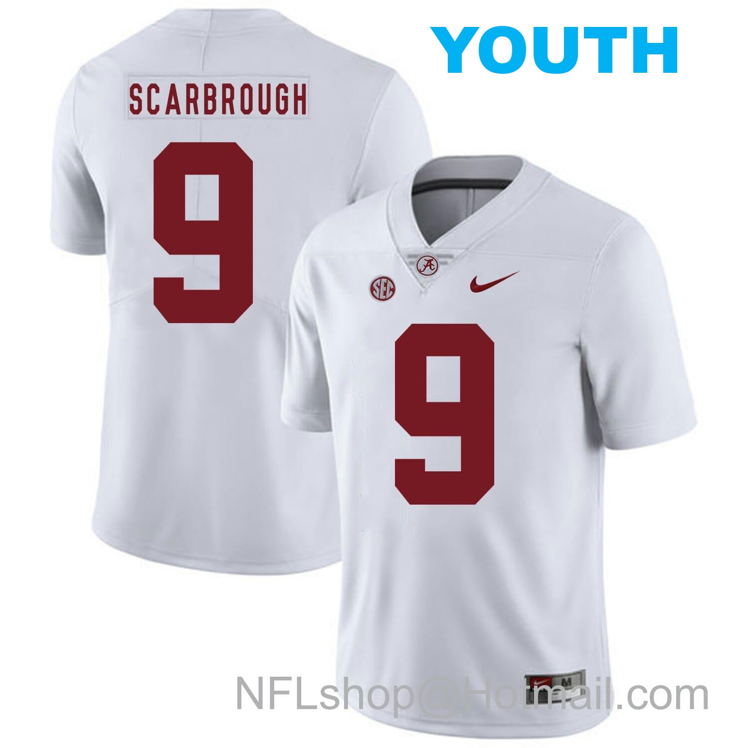 Nike Youth Alabama Crimson Tide #9 Bo Scarbrough College Football Jersey White