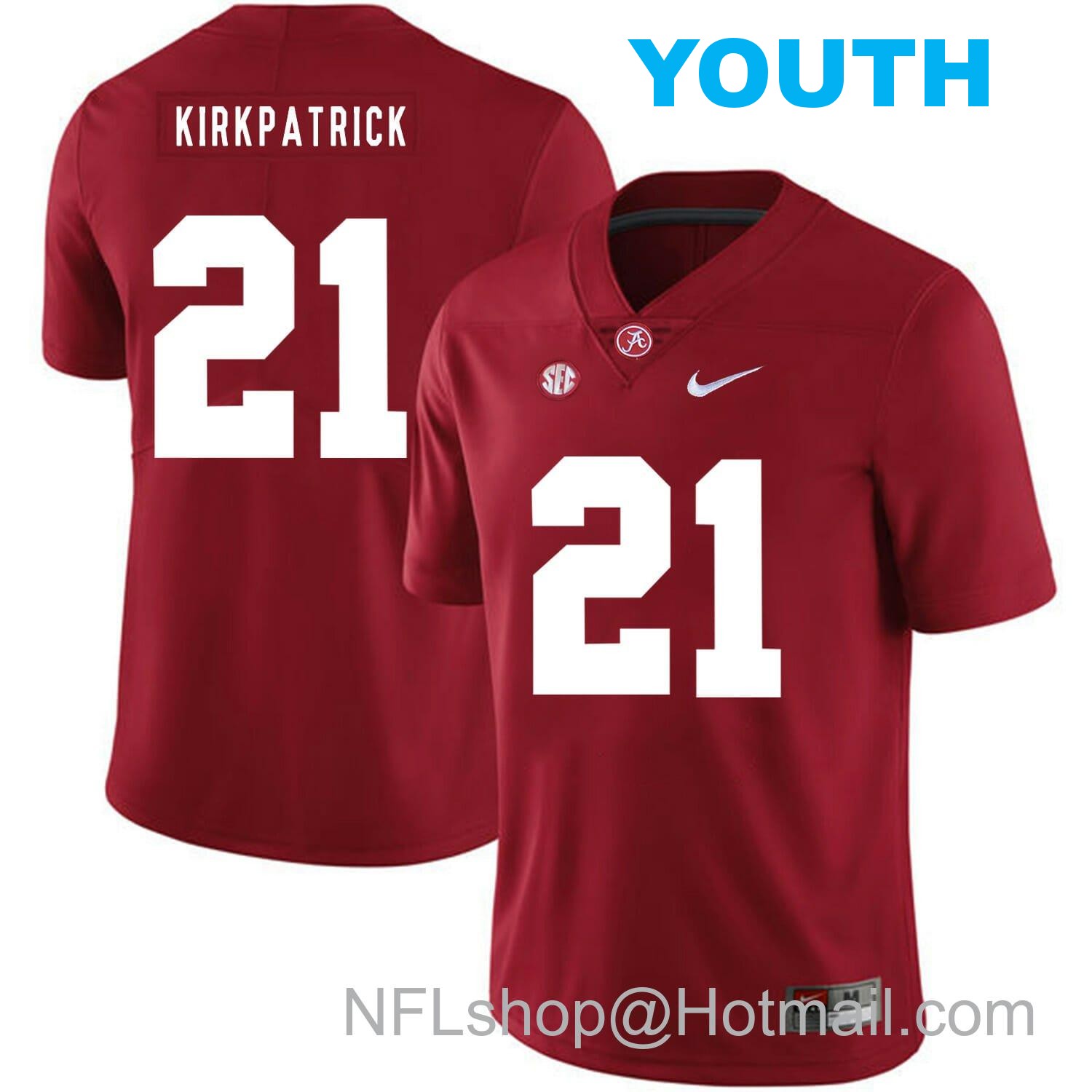 Nike Youth Alabama Crimson Tide #21 Dre Kirkpatrick College Football Jersey Red