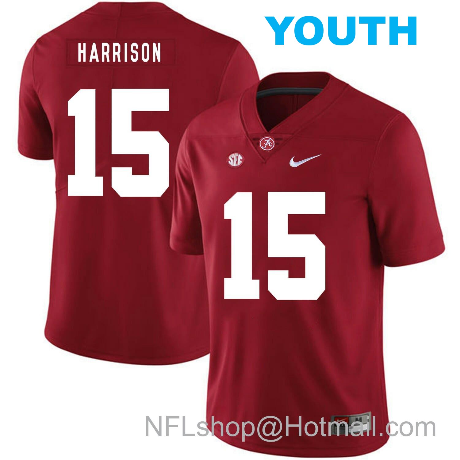 Nike Youth Alabama Crimson Tide #15 Ronnie Harrison College Football Jersey Red