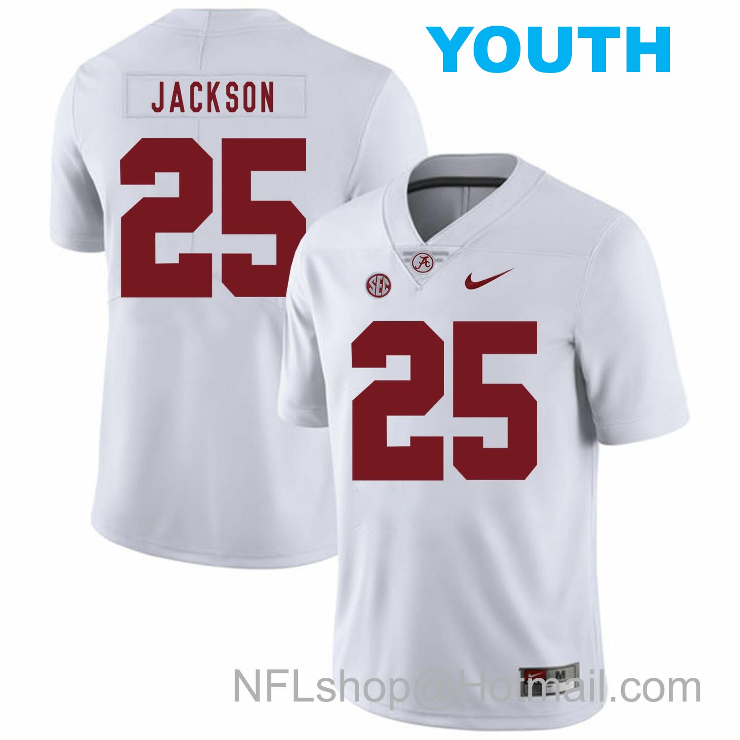 Nike Youth Alabama Crimson Tide #25 Kareem Jackson College Football Jersey White