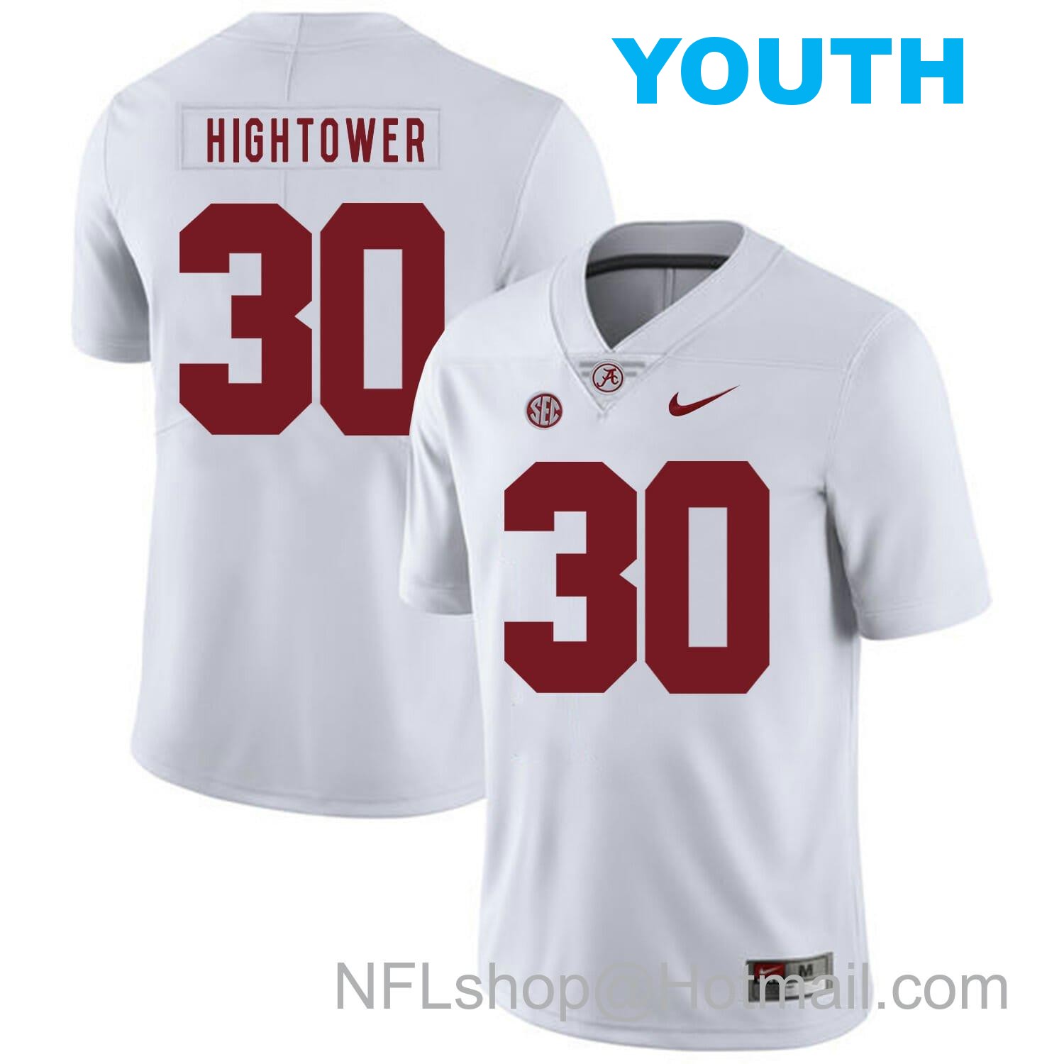 Nike Youth Alabama Crimson Tide #30 Dont'a Hightower College Football Jersey White