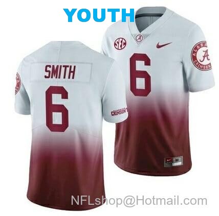 Nike Youth Alabama Crimson Tide #6 DeVonta Smith College NCAA Football White Red Jersey