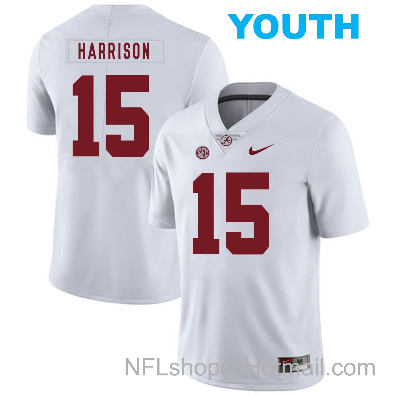 Nike Youth Alabama Crimson Tide #15 Ronnie Harrison College Football Jersey White