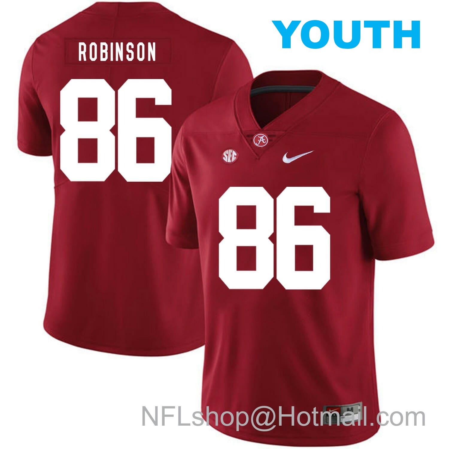 Nike Youth Alabama Crimson Tide #86 A Shawn Robinson College Football Jersey Red