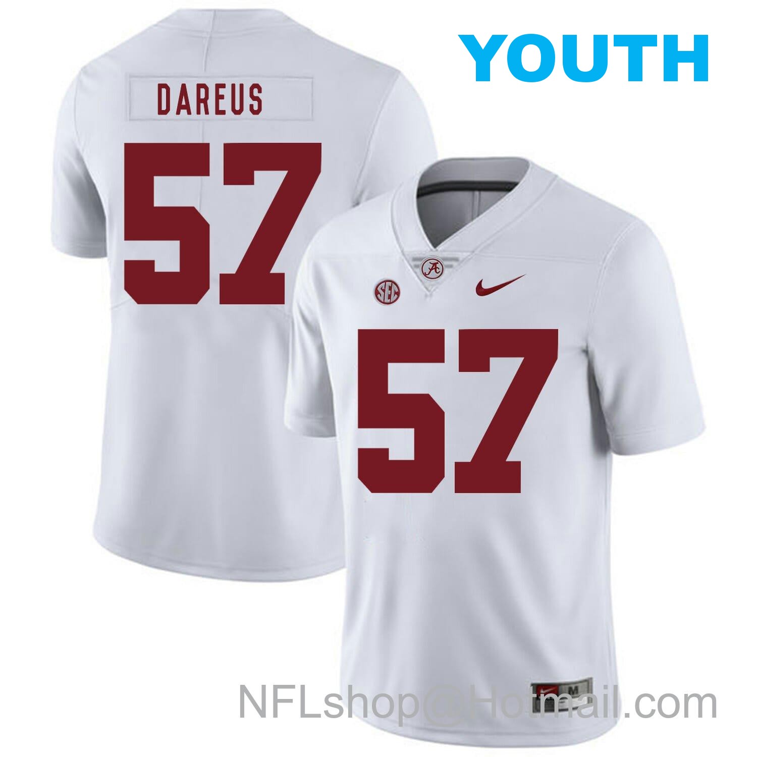 Nike Youth Alabama Crimson Tide #57 Marcell Dareus College Football Jersey White