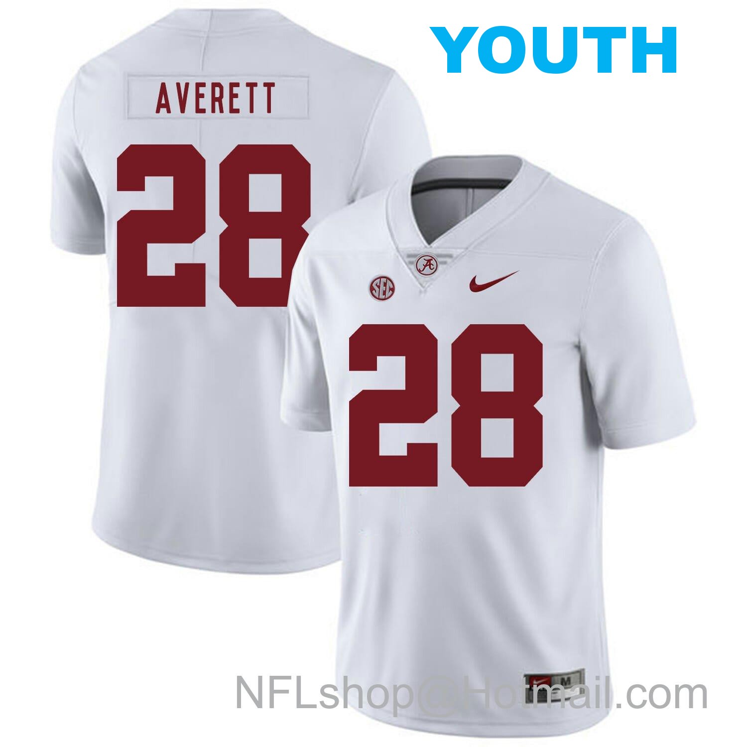 Nike Youth Alabama Crimson Tide #28 Anthony Averett  College Football Jersey White