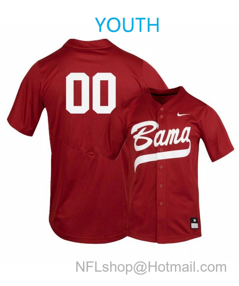 Nike Youth Alabama Crimson Tide Red Custom Baseball Jersey