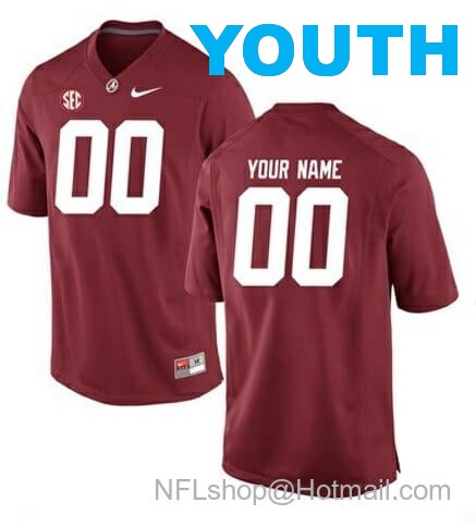 Nike Youth Alabama Crimson Tide Custom Jersey Name Number Football Red