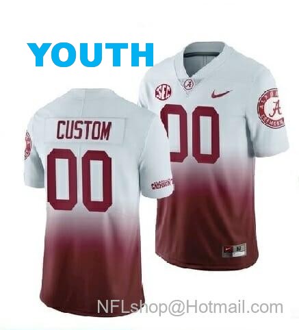 Nike Youth Alabama Crimson Tide Custom Jersey Name Number Football Red White