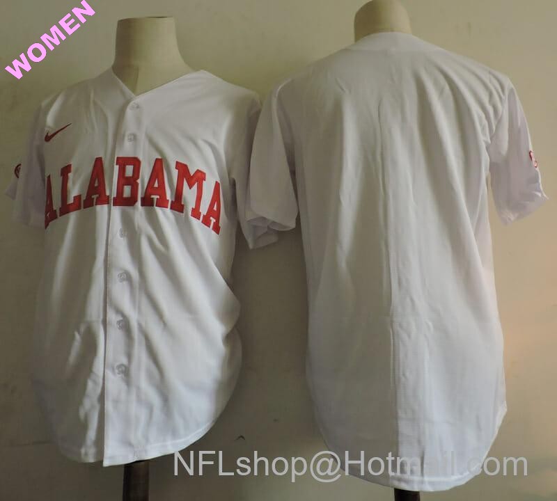 Women's Nike NCAA Alabama Crimson Tide Movie Baseball Jersey White