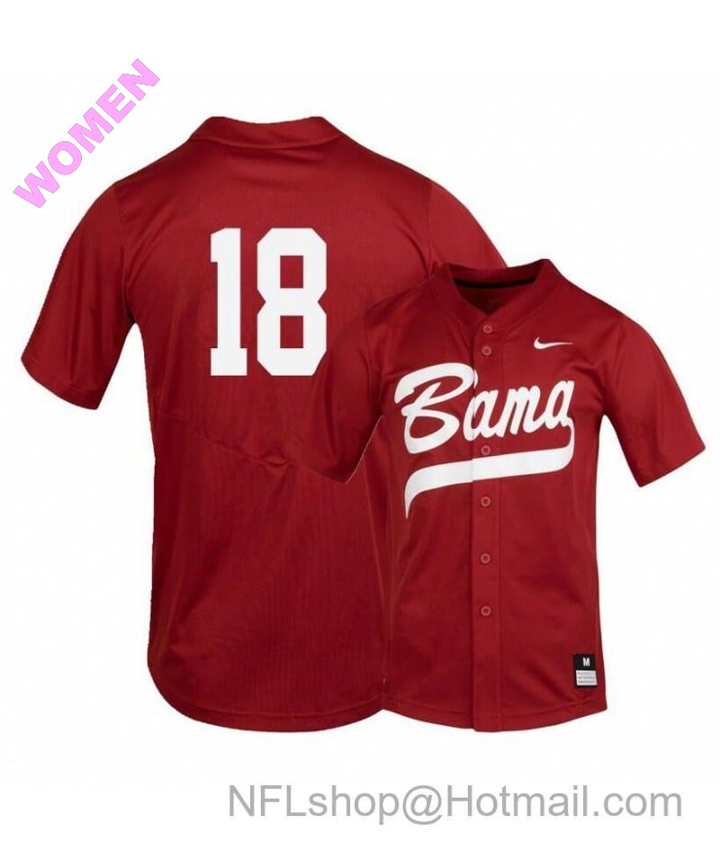 Women's Nike Alabama Crimson Tide 18 Drew Williamson Red College Baseball Jersey