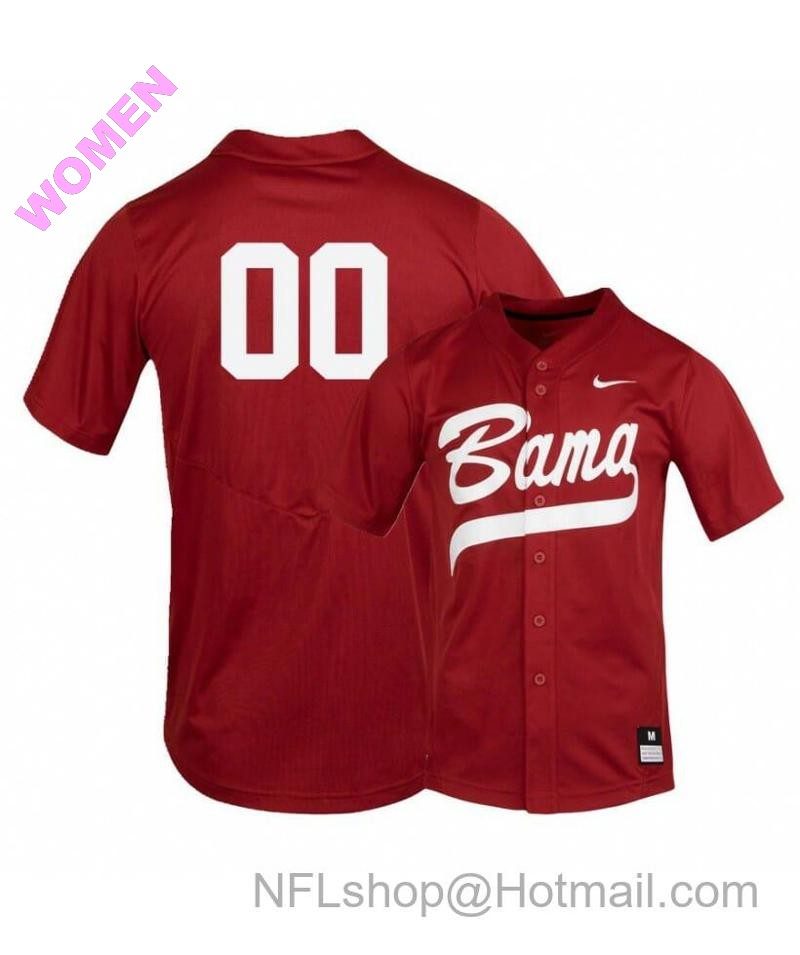 Women's Nike Alabama Crimson Tide Red Custom Baseball Jersey