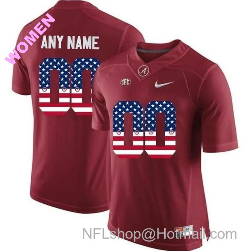 Women's Nike Alabama Crimson Tide Custom College Football Limited Jersey Crimson