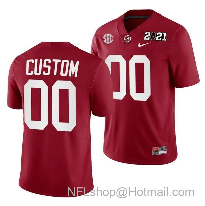 Men's Nike Alabama Crimson Tide Custom Jersey Football Playoff Home Crimson