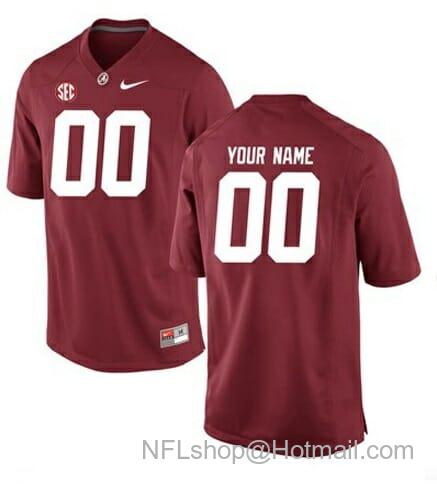 Men's Nike Alabama Crimson Tide Custom Jersey Name Number Football Red