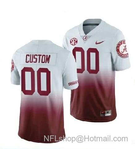 Men's Nike Alabama Crimson Tide Custom Jersey Name Number Football Red White