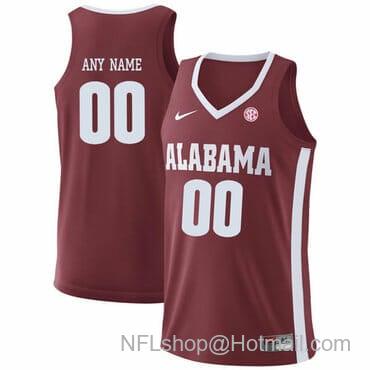 Men's Nike Custom Alabama Crimson Tide Jersey College Basketball Name and Number Red