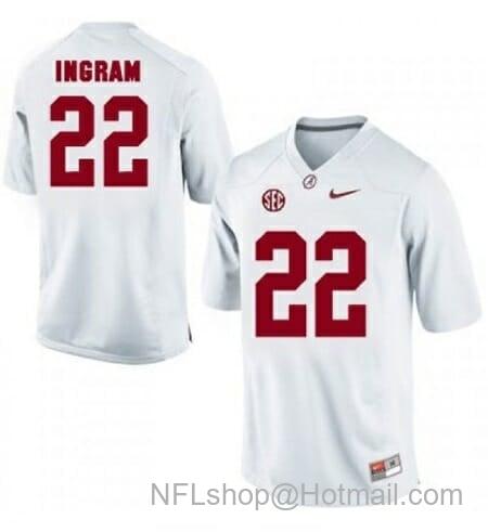 Men's Nike Alabama Crimson Tide #22 Mark Ingram NCAA Football Jersey White