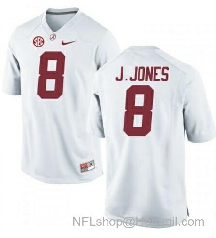 Men's Nike Alabama Crimson Tide #8 Julio Jones NCAA Football Jersey White