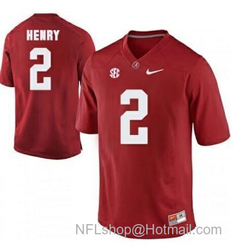 Men's Nike Alabama Crimson Tide #2 Derrick Henry Color Stitched Jersey Red