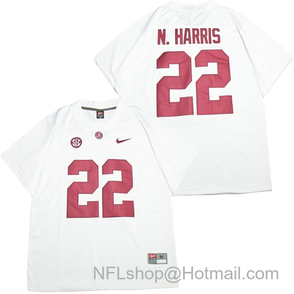 Men's Nike Alabama Crimson Tide #22 Najee Harris Football Jersey White