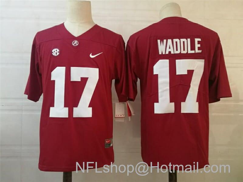 Men's Nike Alabama Crimson Tide #17 Jaylen Waddle College Football Jersey