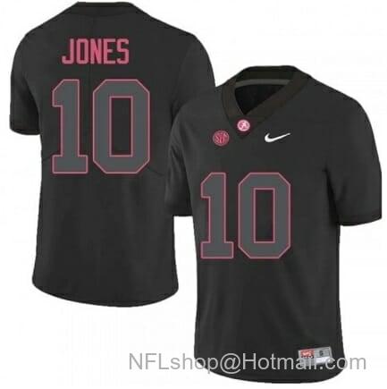 Men's Nike Alabama Crimson Tide #10 Mac Jones Football Black Jersey