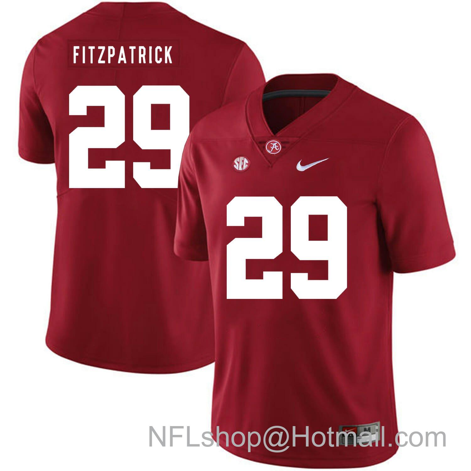 Men's Nike Alabama Crimson Tide #29 Minkah Fitzpatrick Football Jersey Red