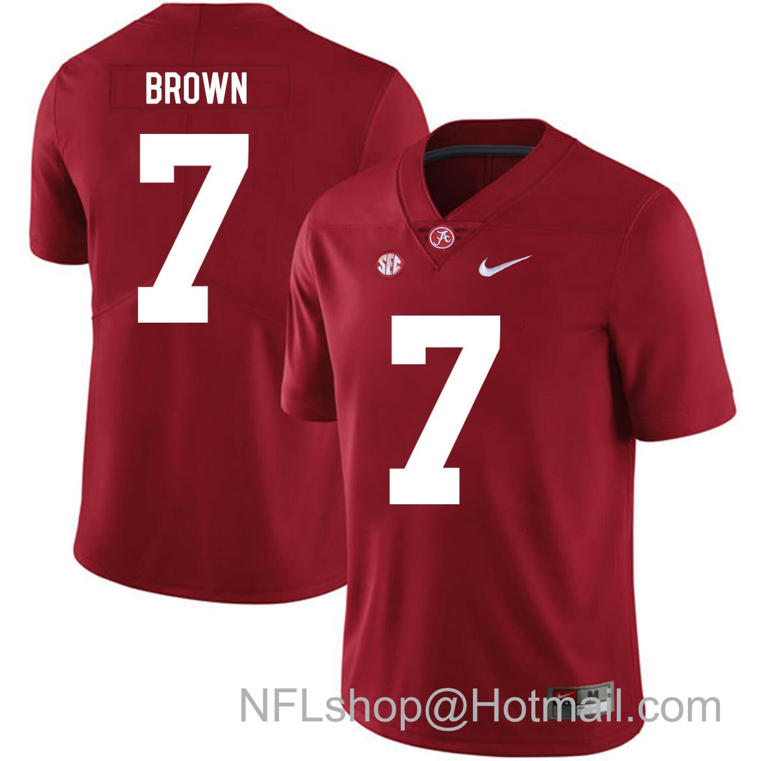 Men's Nike Alabama Crimson Tide #7 Tony Brown College Football Jersey Red