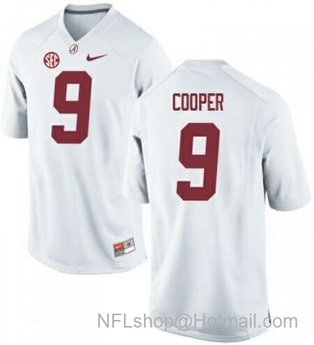 Men's Nike Alabama Crimson Tide #9 Amari Cooper NCAA Football Jersey White