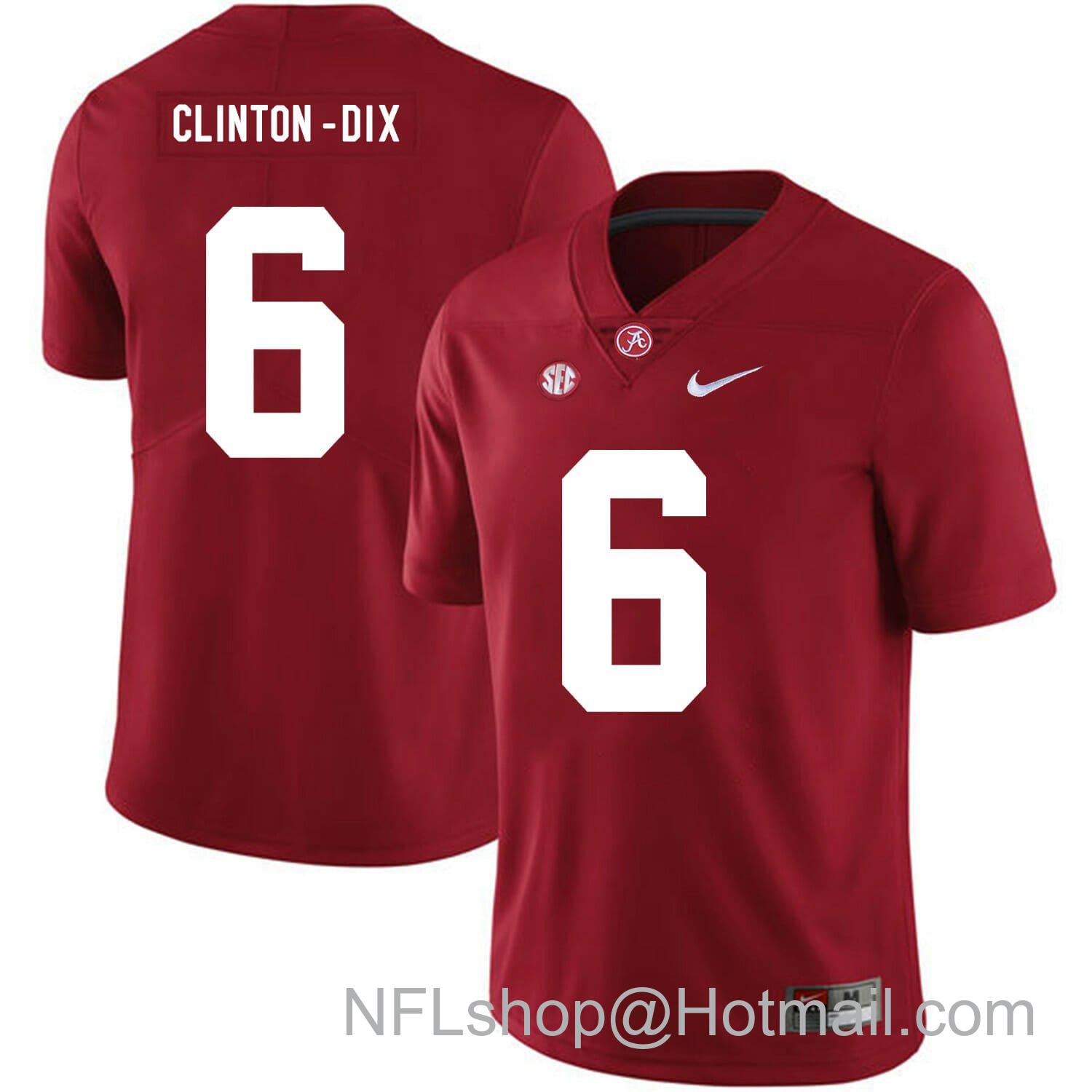 Men's Nike Alabama Crimson Tide #6 Clinton Dix College Football Jersey Red