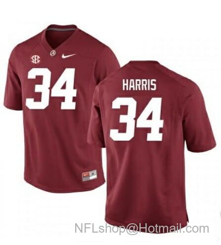 Men's Nike Alabama Crimson Tide #34 Damien Harris NCAA Football Jersey Red