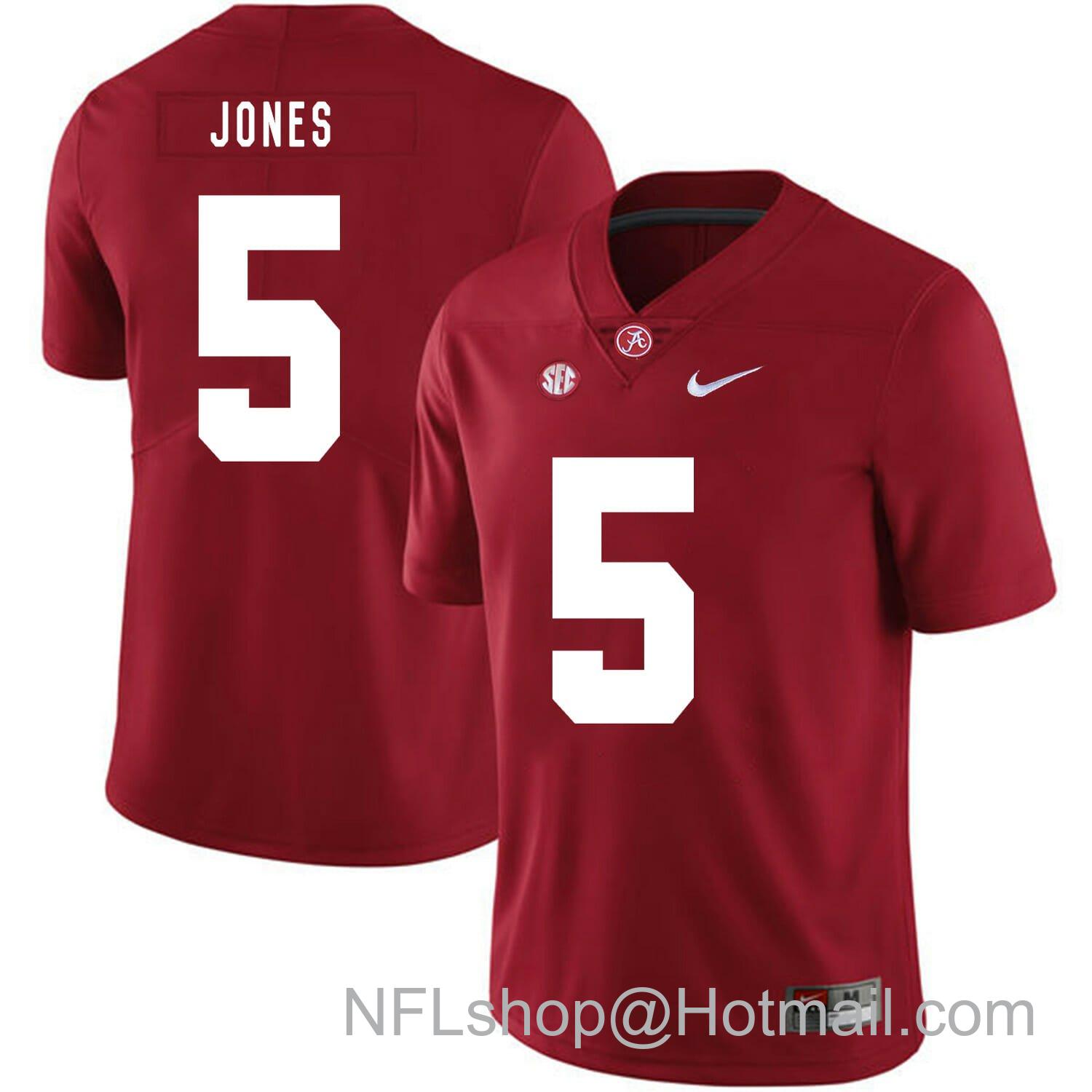 Men's Nike Alabama Crimson Tide #5 Cyrus Jones College Football Jersey Red