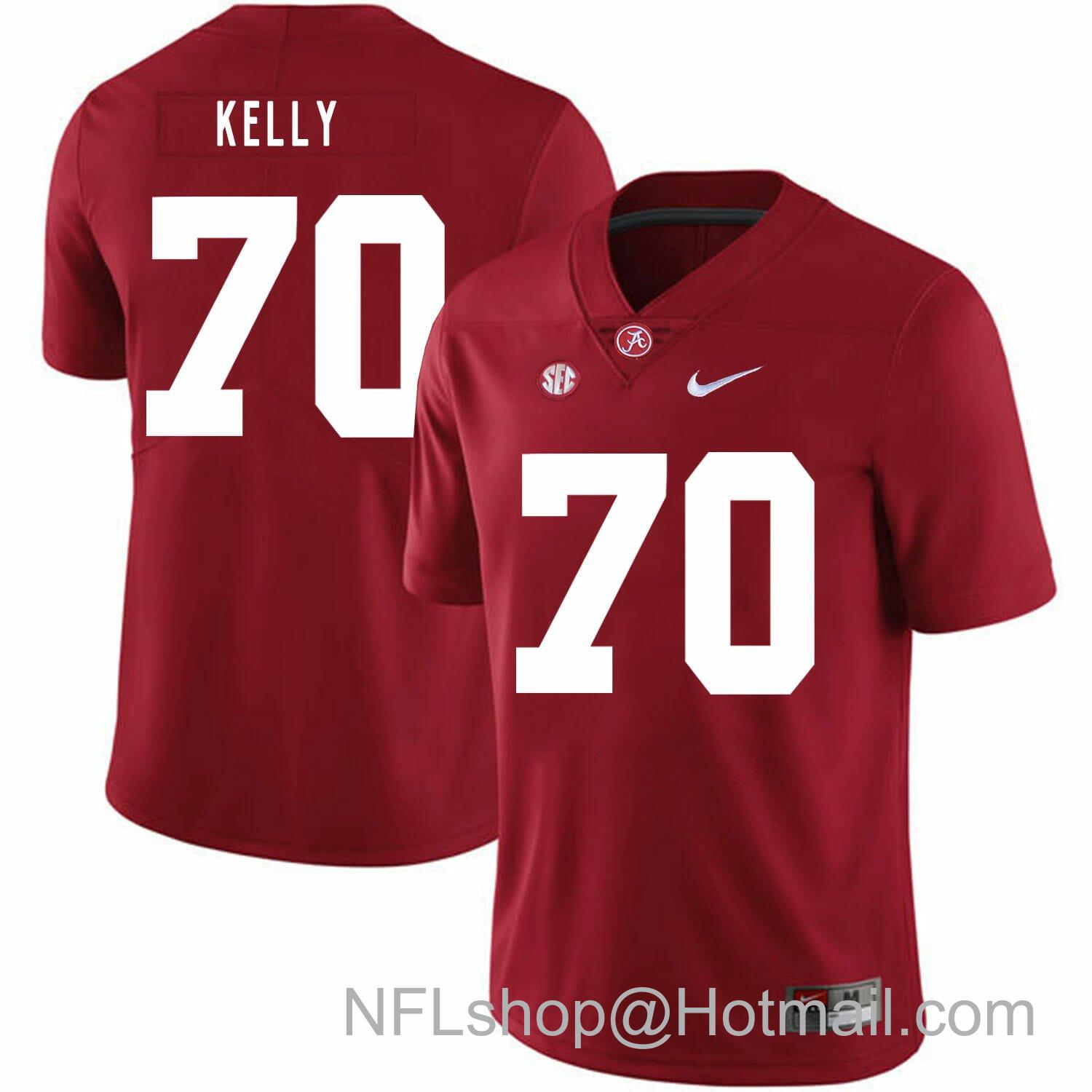 Men's Nike Alabama Crimson Tide #70 Ryan Kelly College Football Jersey Red