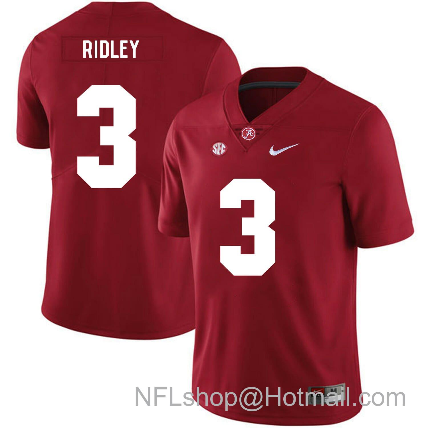 Men's Nike Alabama Crimson Tide #3 Calvin Ridley College Football Jersey Red