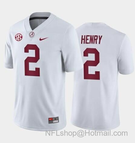 Men's Nike Alabama Crimson Tide #2 Derrick Henry Color Stitched Jersey White